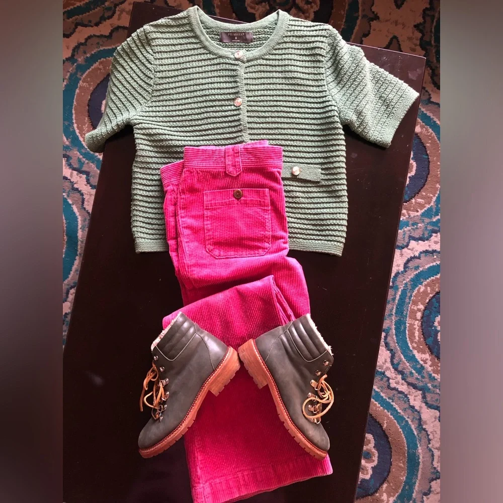 FREE PEOPLE wide wale Pink Corduroys sz 28 FP - Picture 2 of 6